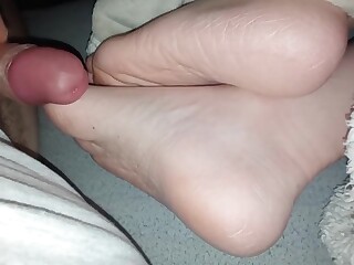 I dreamed of cumming on my spouse's legs and making home foot fetish porn.