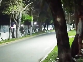 Public sex in the street! We were caught fucking with a friend.