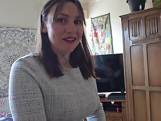 British MILF step sis takes deep creampie after piss