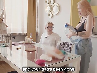Russian Stepmom Gives Stepson a Sloppy Blowjob