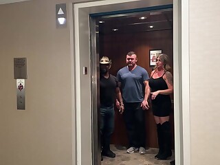 Blonde MILF gets BBC creampie in hotel foursome